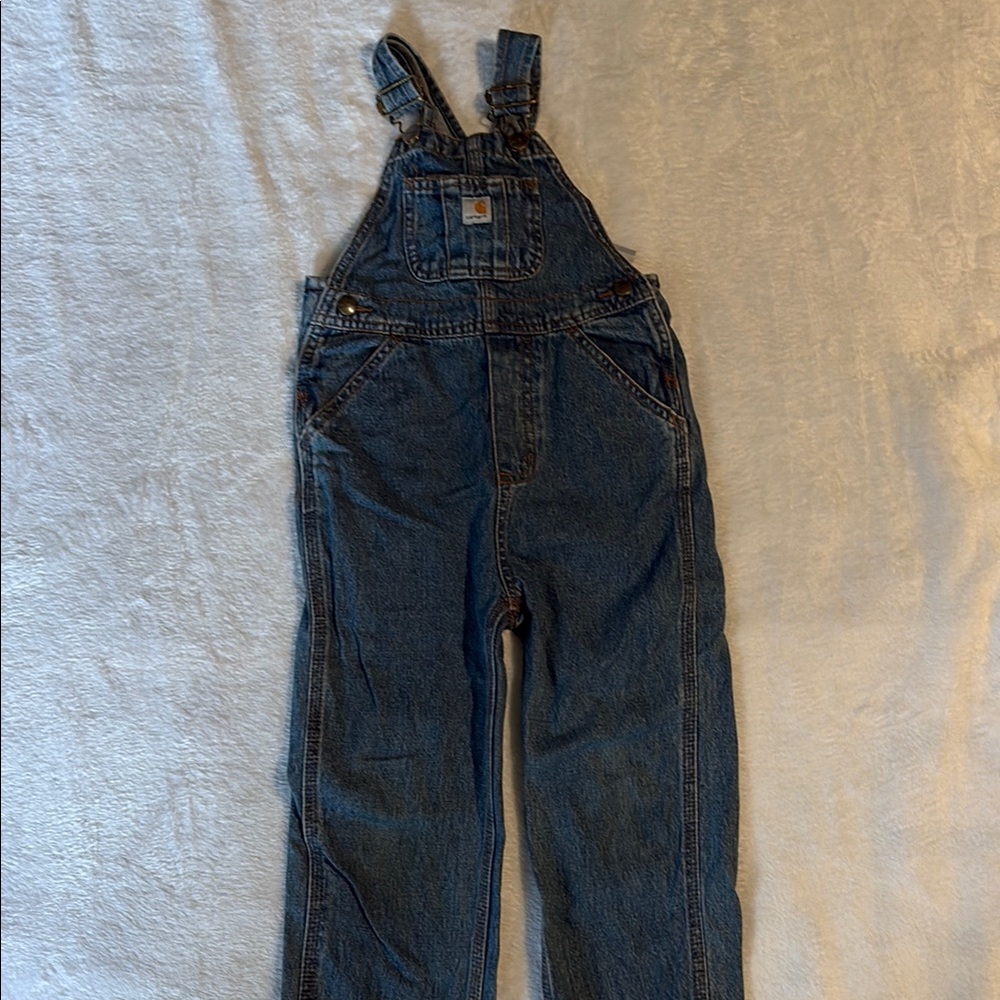 Kids Carhartt 3T Blue Denim Overalls
